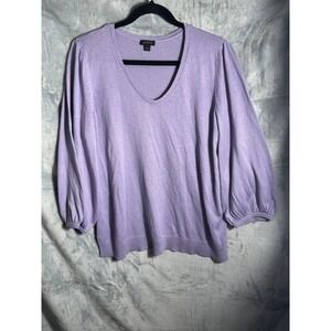 J. Jill wearever collection purple balloon sleeve knit sweater womens large‎
